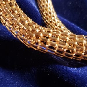 Three Wire Mesh Bracelets Golden tone